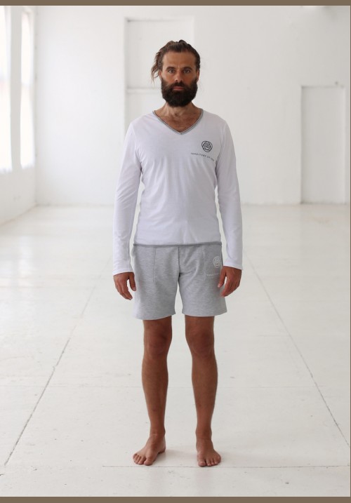 Мужская футболка с длинным рукавом для йоги и фитнеса #093